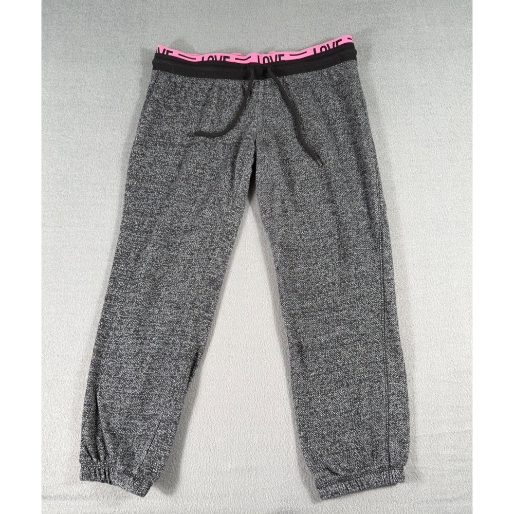 No Boundaries Gray Jogger Sweatpants Pink LOVE‎ Waistband XL Juniors Athleisure